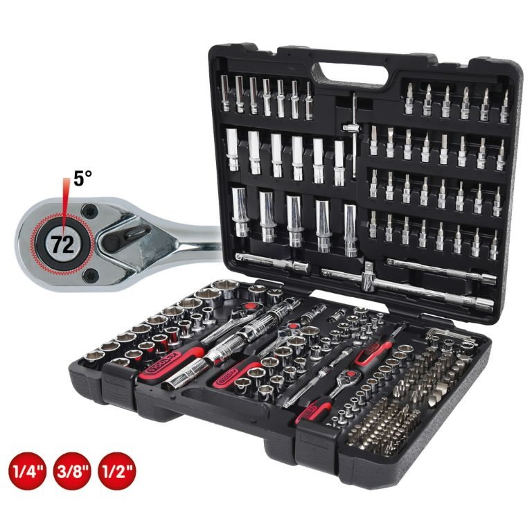 Galvučių komplektas CHROMEplus, 1/4+3/8+1/2” 195 vnt.., KS Tools