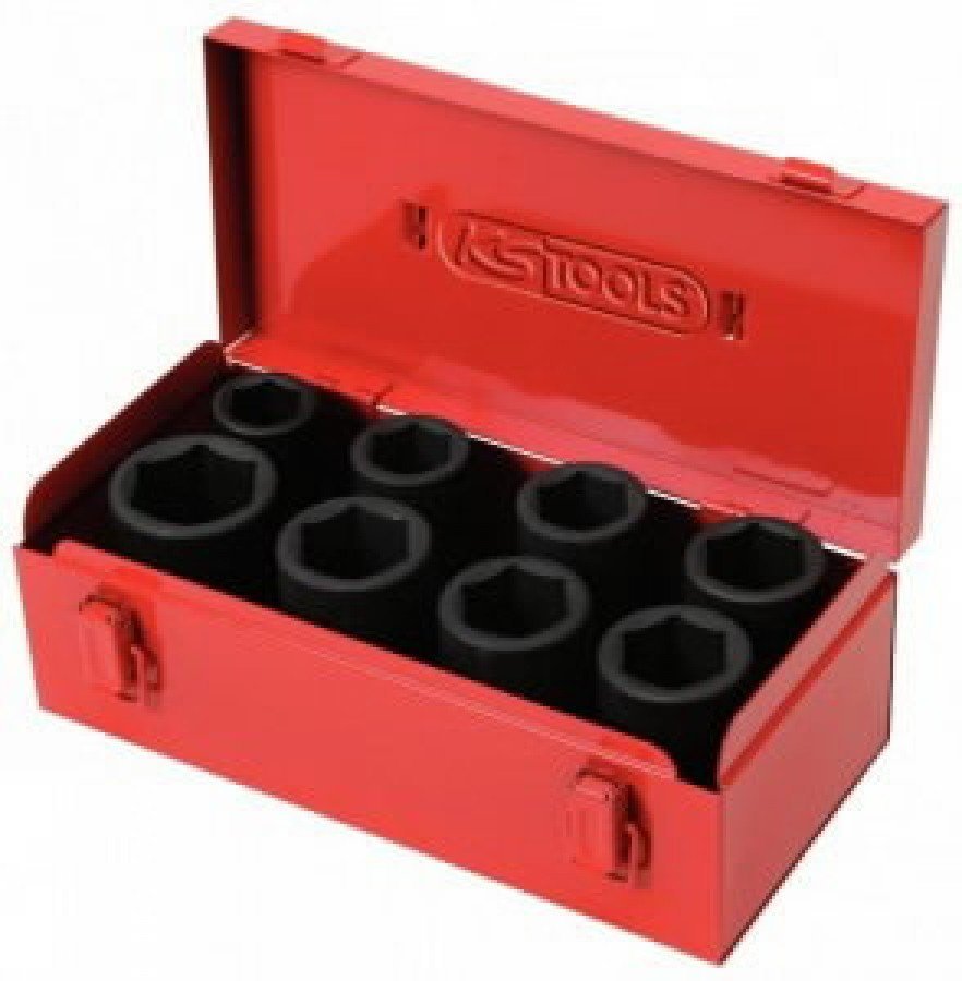 Smūginų galvučių komplektas 3/4″ 8 vnt, ilgos, KS Tools