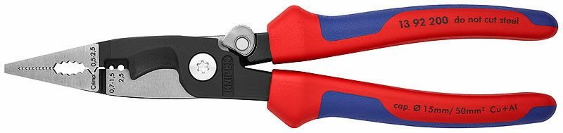 Replės elektros instaliacijai 200mm multi-comp.grip, Knipex