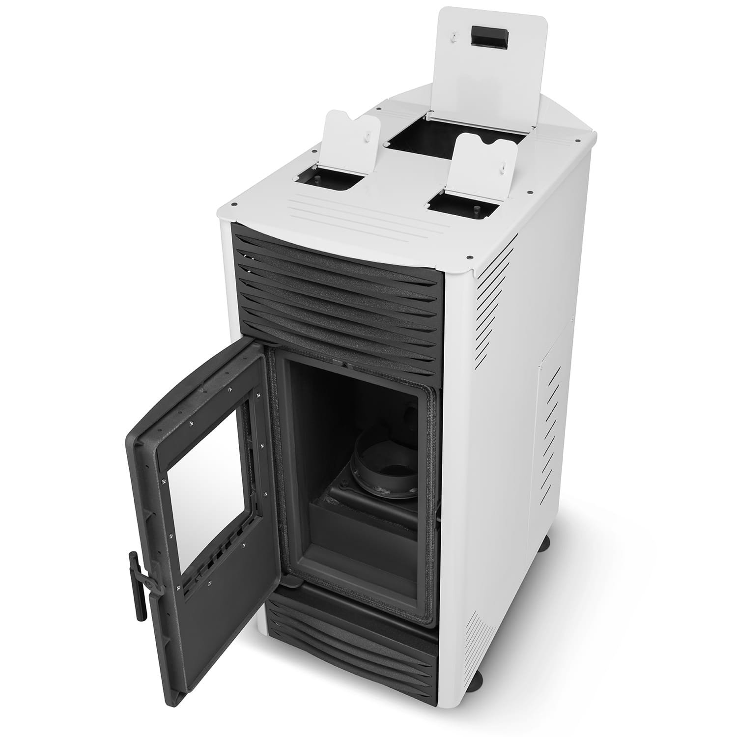 Granulinė krosnelė su vandens kontūru TOBY H 15 (4,3–14,3 kW) Juoda