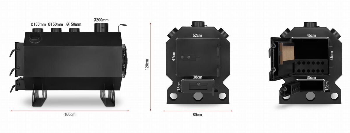 Krosnelė su ventiliatoriumi HIGHER OKTAGON (40 kW)