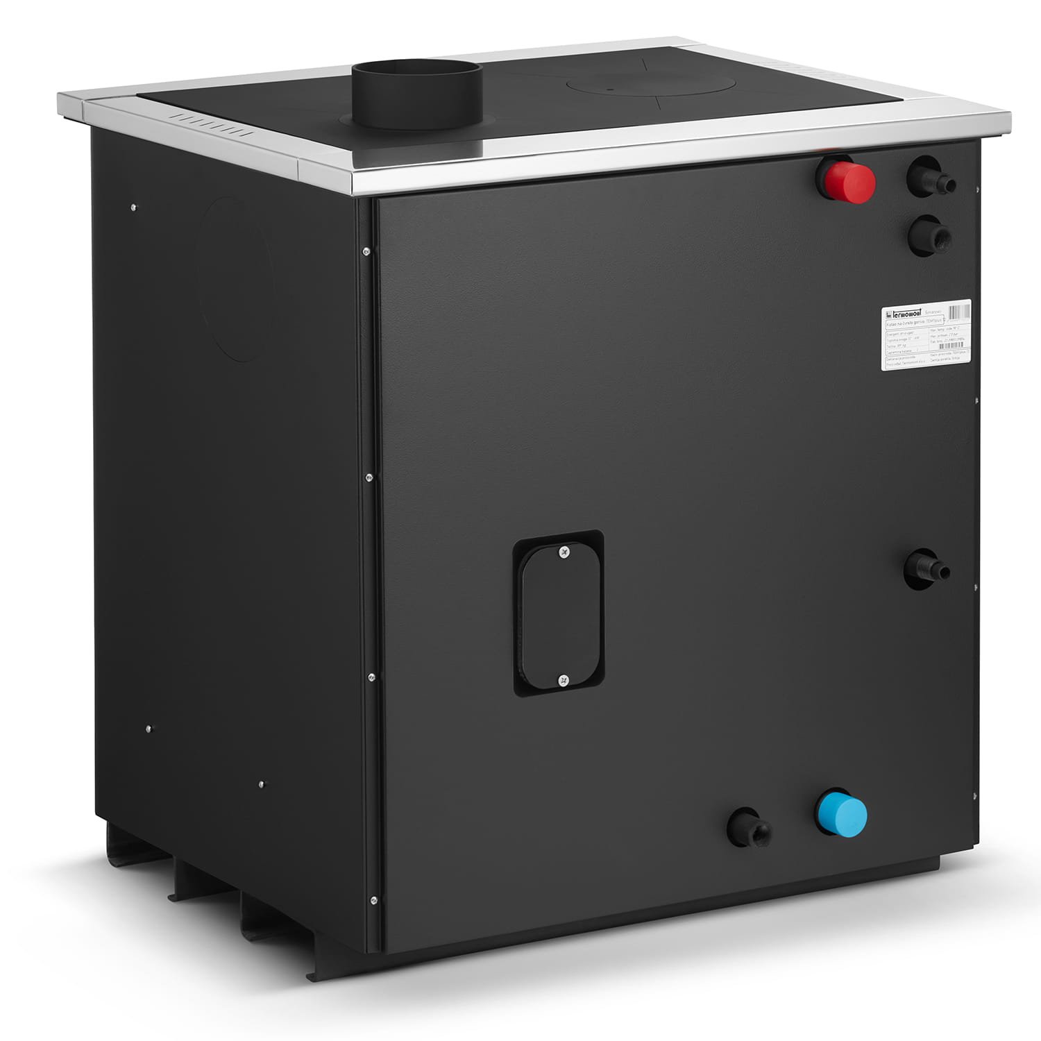 Krosnelė su vandens kontūru TEMY PRO (12 kW) Dešinėje Juoda