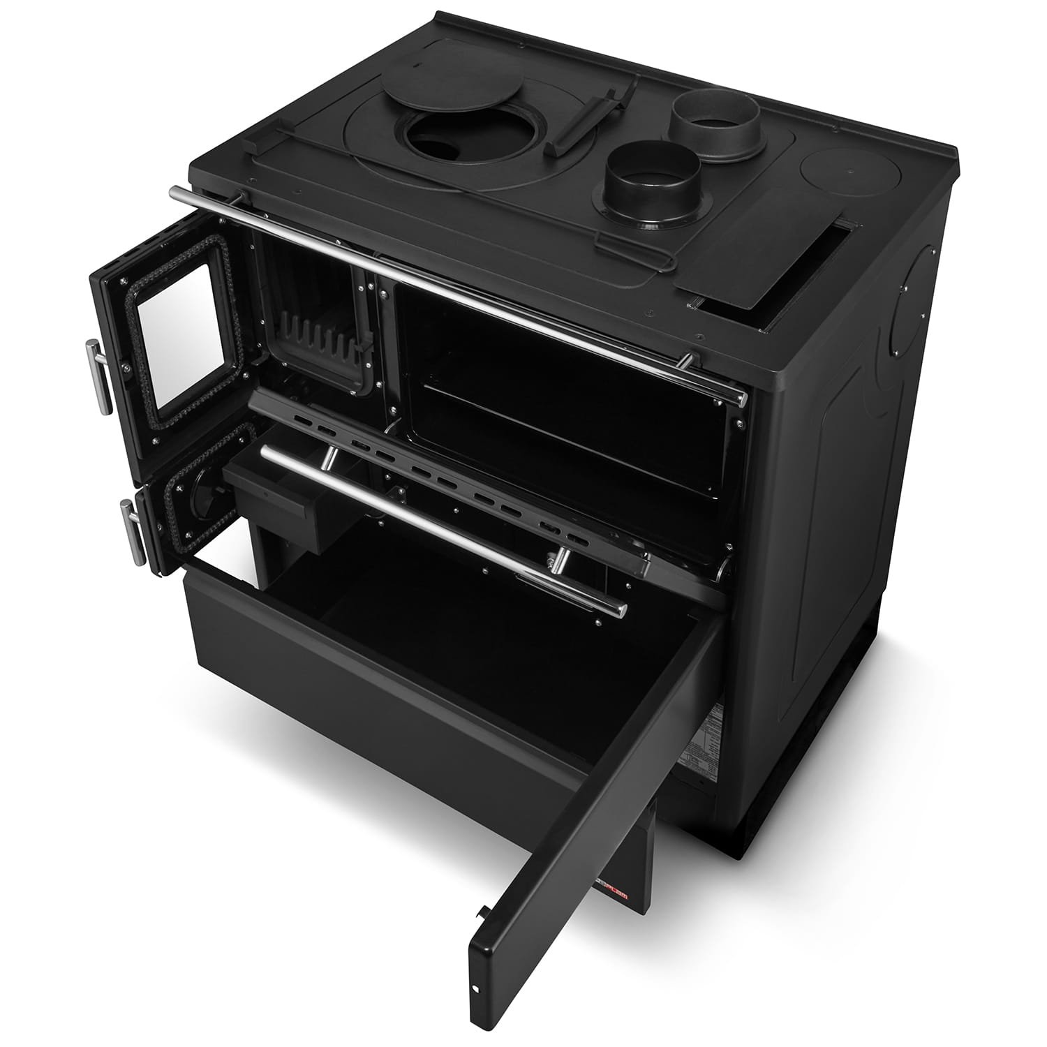 Krosnelė-viryklė ALFA PLAM ALFA 85G (8,3 kW) Kairėje Juoda