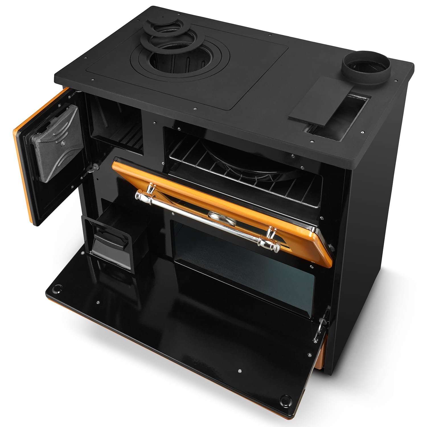 Krosnelė-viryklė su vandens kontūru OMEGA 701T (16,2 kW) Balta Dešinė
