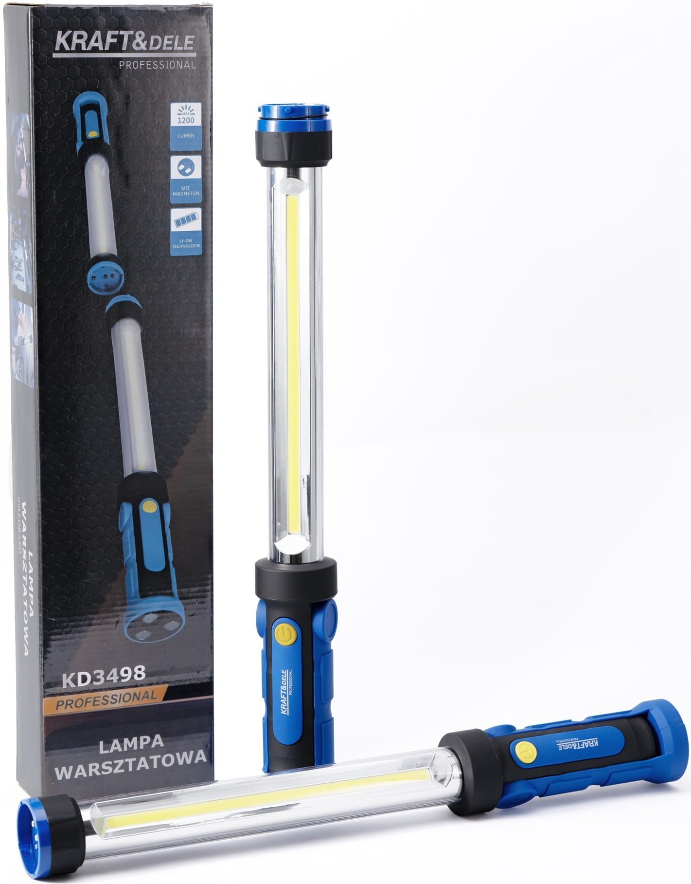 Dvigubas LED dirbtuvių žibintuvėlis USB-C 1200 lm KD3498