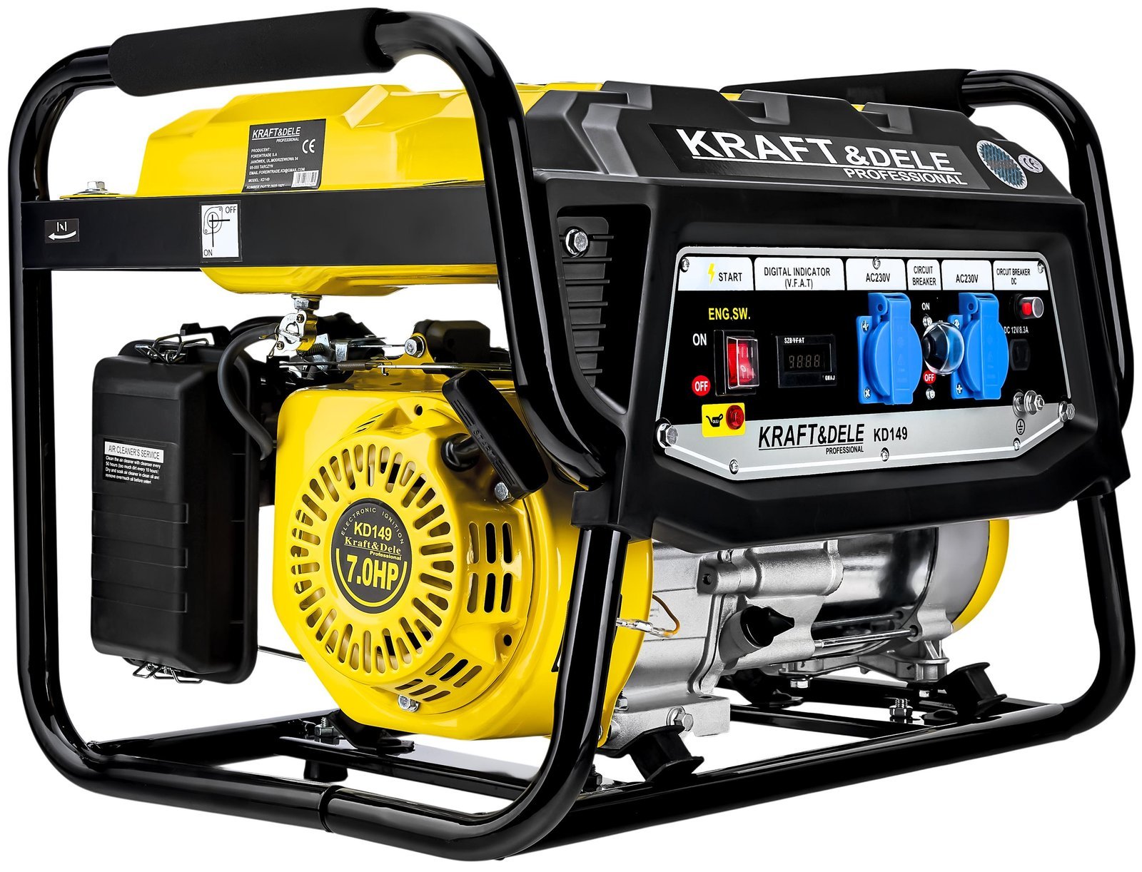 Benzininis vienfazis elektros generatorius 3500W KD149