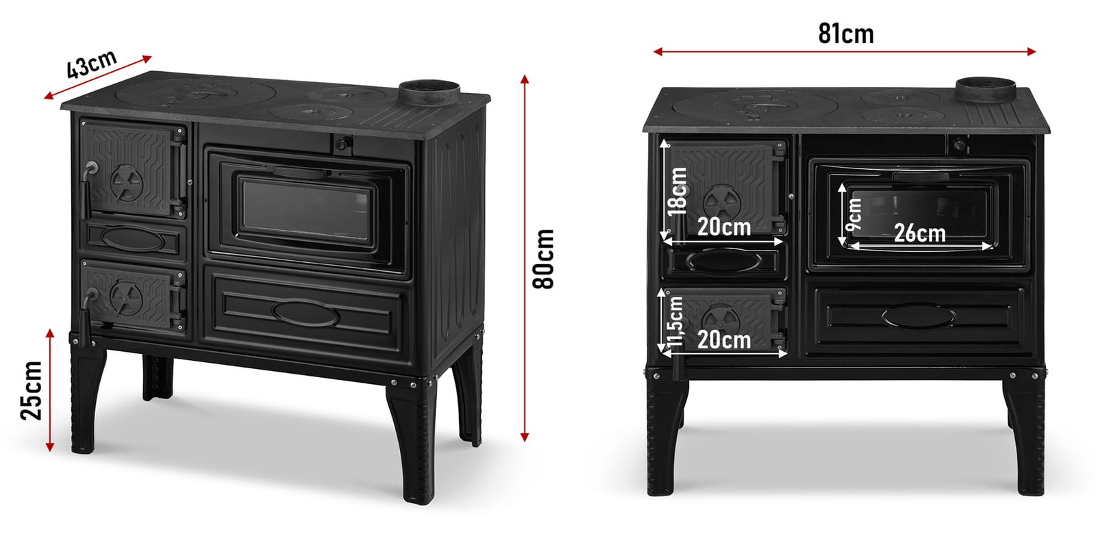 Krosnelė-viryklė su orkaite SIGMA 304 (8,7 kW) 20 Kuchnia węglowa SIGMA