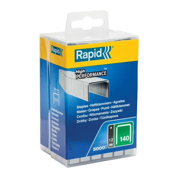 Kabės 140/12 5000vnt.10,6×1,3mm, žalios, plastikinė pak., Rapid