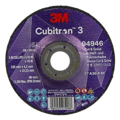Pjovimo ir šlifavimo diskas Cubitron 3 T27 P36+ 125×4,2/22,2 125×4,2/22,23mm, 3M