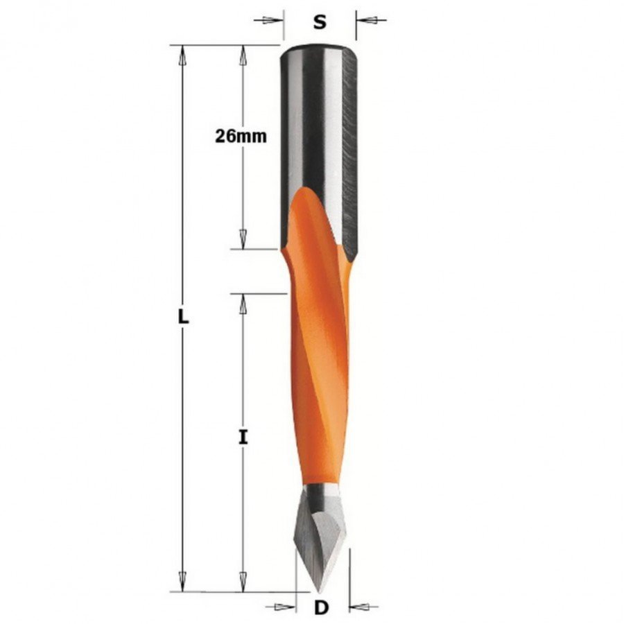 Grąžtas kaiščiams HW D=10 X35X70 RH ištisinėms skylėms, CMT