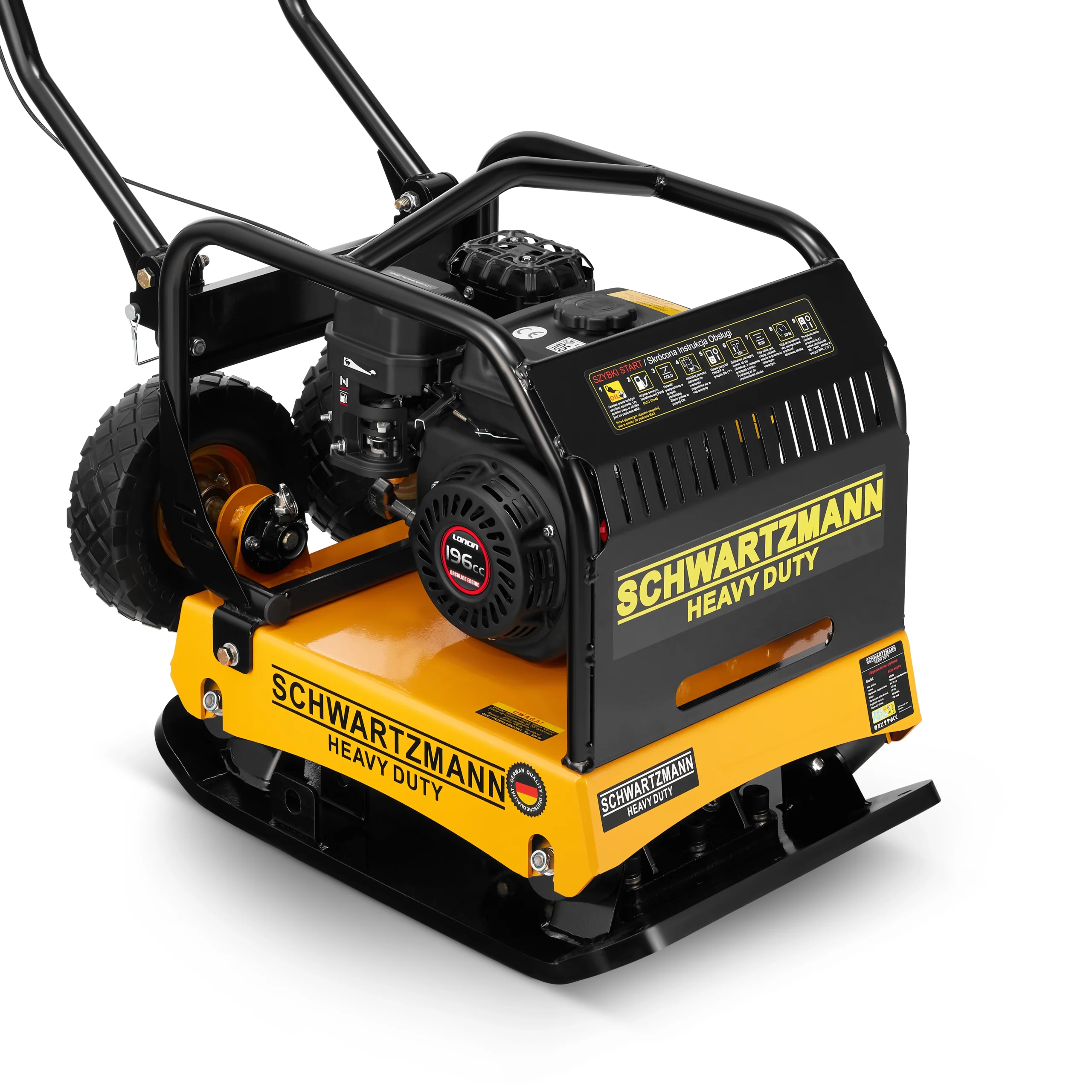 Vibroplokštė SCHWARTZMANN ZG170HD, 160 kg, 37 kN, Loncin 16 AG