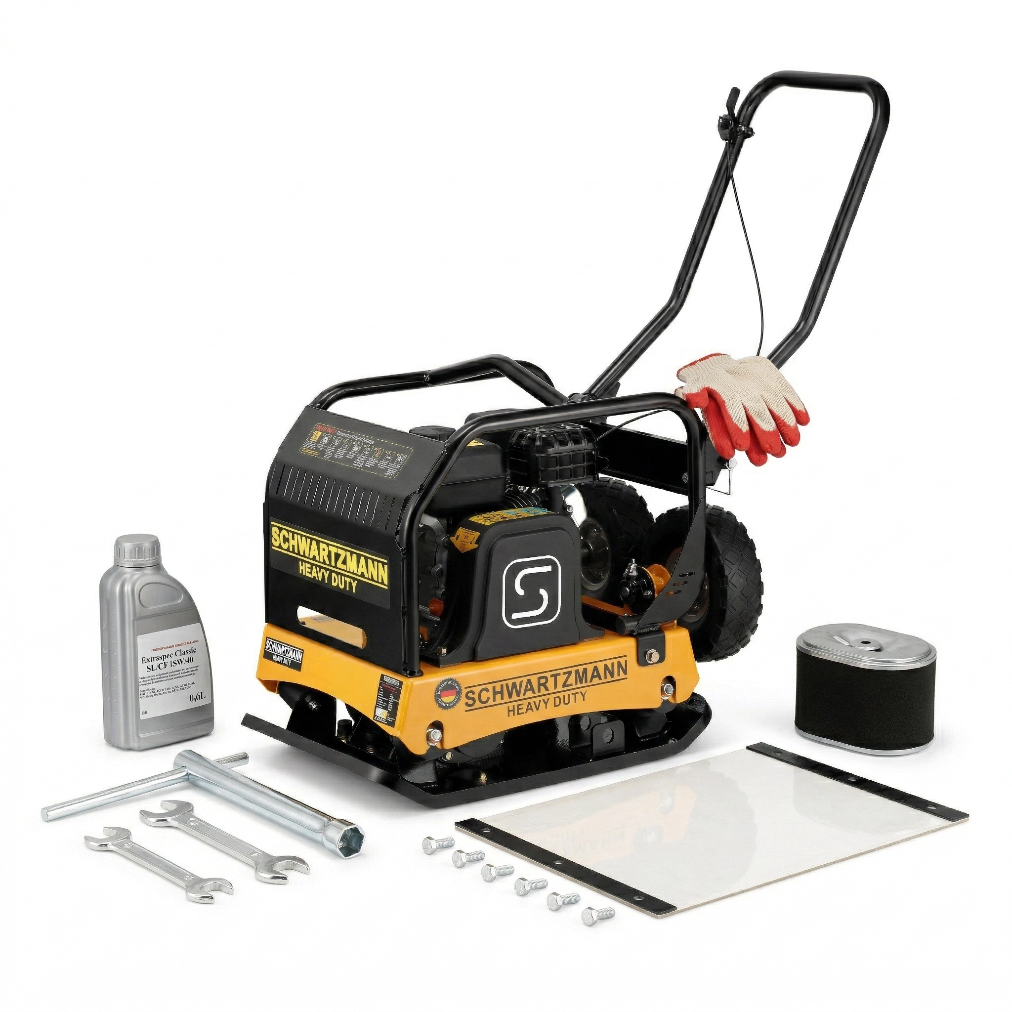 Vibroplokštė SCHWARTZMANN ZG170HD, 160 kg, 37 kN, Loncin 16 AG