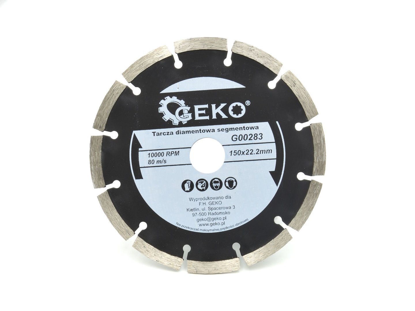 Segmentinis deimantinis diskas, 150 × 22,2 mm GEKO G00283