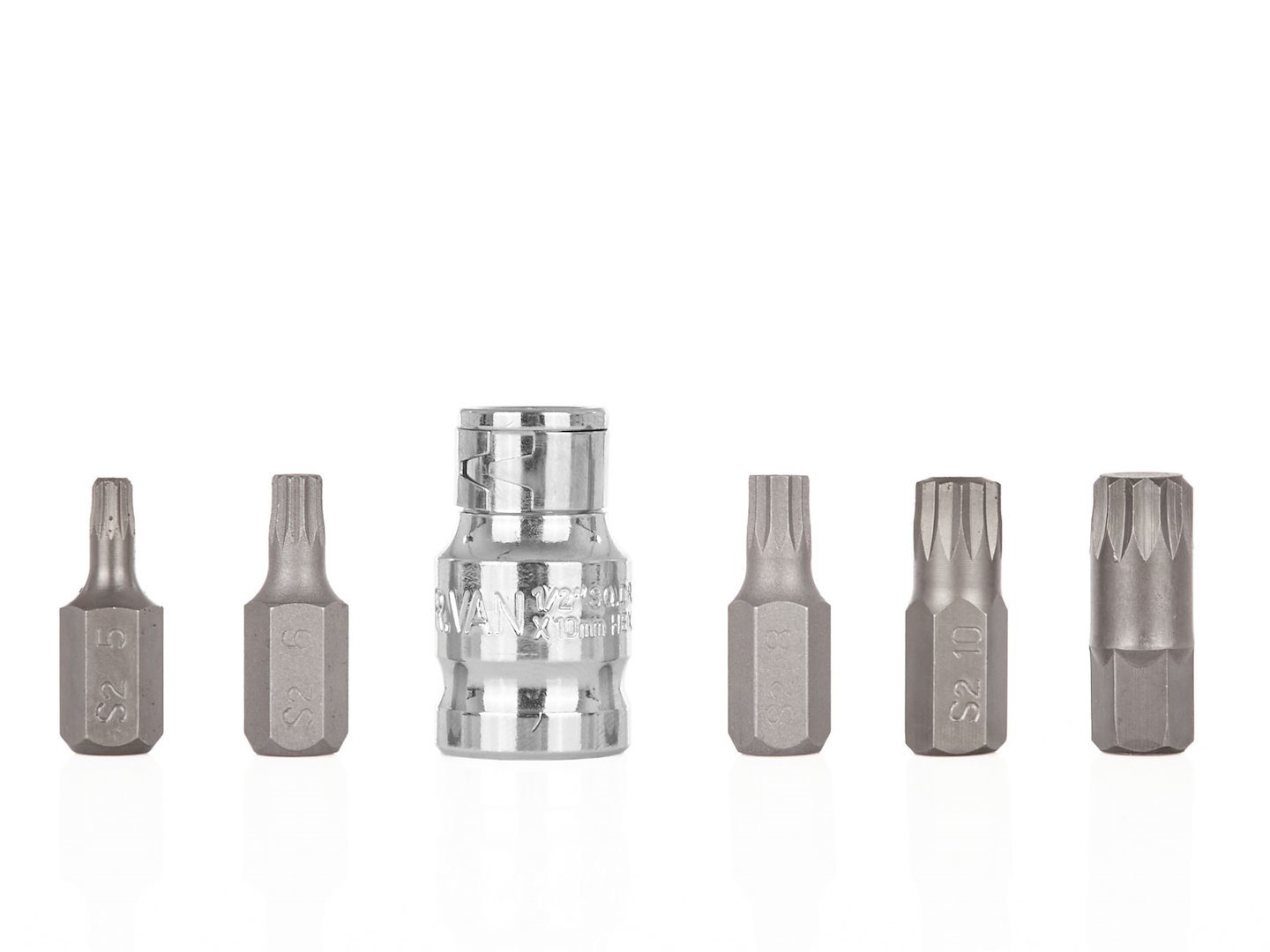 SPLINE antgalių rinkinys su 1/2″ adapteriu, 6 vnt. GEKO G10042