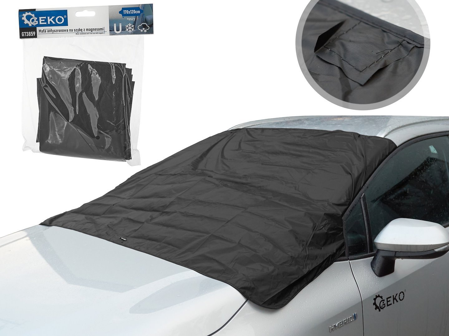 Winter windshield anti-frost mat with magnets