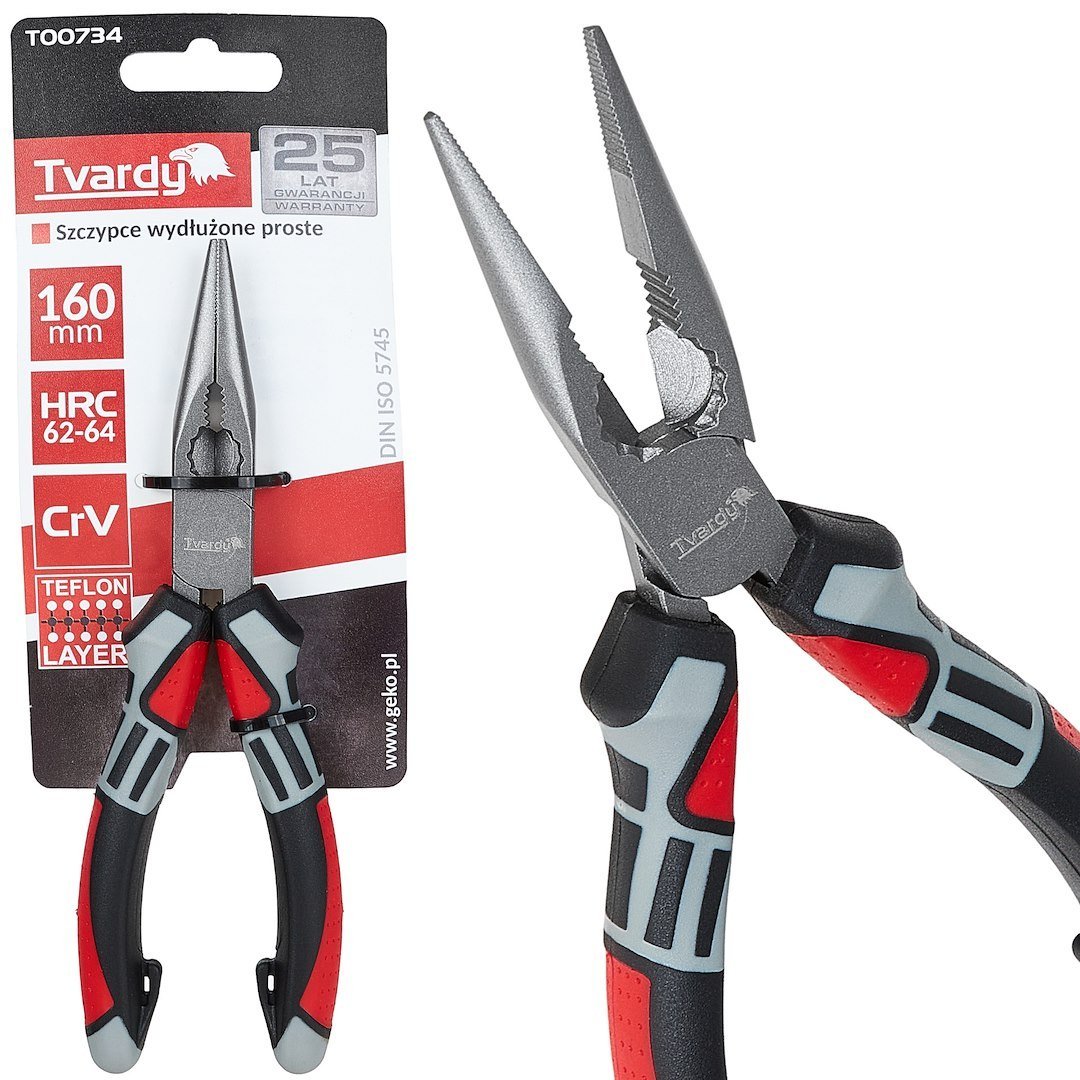 Ilganosės replės CrV, 160 mm TVARDY T00734