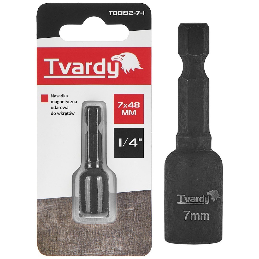 Magnetinė smūginė galvutė, 7 × 48 mm, 1/4″ HEX, TVARDY T00192-7-1