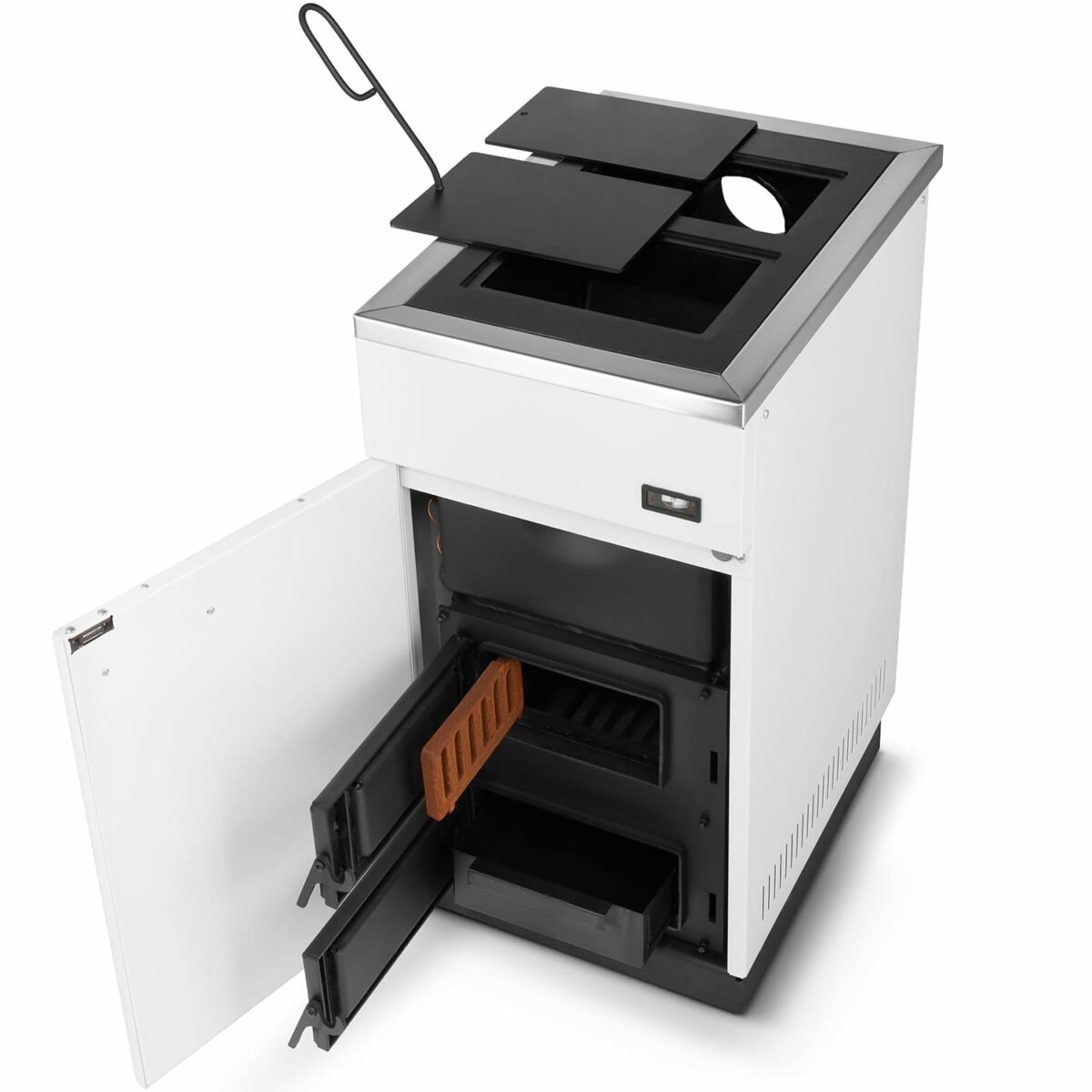 Krosnelė su vandens kontūru MEGAL (10–20 kW) 10 kW Balta