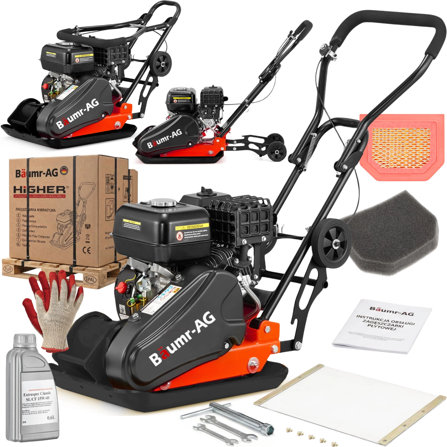 Vibroplokštė BAUMR-AG PC90T-B, 90 kg, Briggs & Stratton 6,5 AG