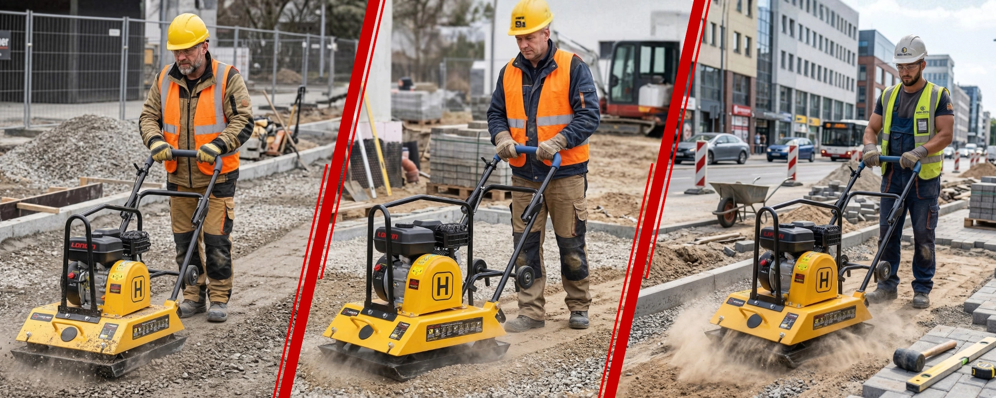 Vibroplokštė HIGHER HG120TK, 100 kg, 26 kN, Loncin 6,5 AG